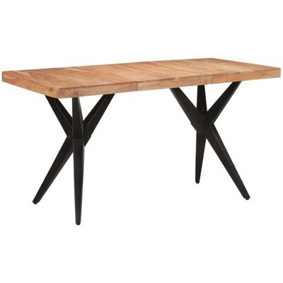 Mesa de comedor de madera maciza de acacia negra 140x70x76 cm VidaXL Mesa de comedor de madera maciza de acacia negra 140x70x76 cm VidaXL