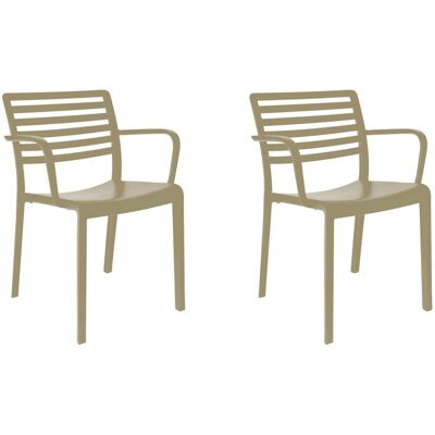 Sillas Con Brazos Lama Resol Plástico Beige (pack De 2) Sillas Con Brazos Lama Resol Plástico Beige (pack De 2)