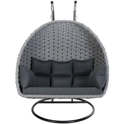 Home Deluxe - Silla Colgante De Malla De Cuerda Cadeira Gris Claro - 1 Plaza Home Deluxe - Silla Colgante De Malla De Cuerda Cadeira Gris Claro - 1 Plaza