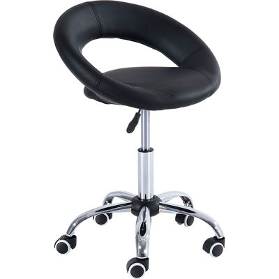 JHY DESIGN Taburete Con Ruedas, Taburete De Trabajo, Taburete Giratorio, Silla De Oficina, Altura Regulable, Pu+metal, Negro, 50 X 54 X (66-78) Cm JHY DESIGN Taburete Con Ruedas, Taburete De Trabajo, Taburete Giratorio, Silla De Oficina, Altura Regulable, Pu+metal, Negro, 50 X 54 X (66-78) Cm