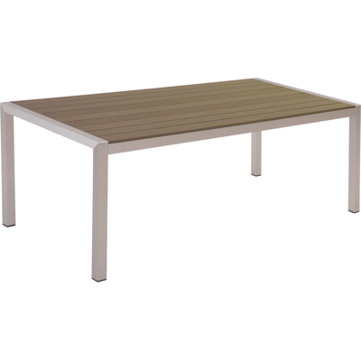 Mesa de jardín Beliani Madera clara y marco de aluminio para 6 - Mesa de jardín Mesa de jardín Beliani Madera clara y marco de aluminio para 6 - Mesa de jardín