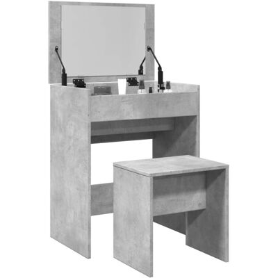 Vidaxl Tocador Con Taburete Gris Hormigón 60x40x113,5 Cm Vidaxl Tocador Con Taburete Gris Hormigón 60x40x113,5 Cm