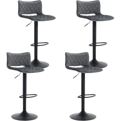 Woltu - Taburete De Barra 4x. Taburete De Barra Giratoria Con Respaldo. Cocina Taburete De Terciopelo Gris Oscuro Woltu - Taburete De Barra 4x. Taburete De Barra Giratoria Con Respaldo. Cocina Taburete De Terciopelo Gris Oscuro