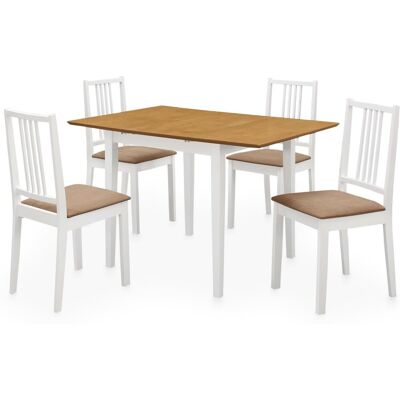 vidaXL Juego de Comedor 5 Piezas - Muebles MDF Blanco Extensibles vidaXL Juego de Comedor 5 Piezas - Muebles MDF Blanco Extensibles