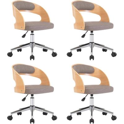 Sillas Comedor Giratorias 4 Uds Madera Curvada Tela Gris Taupe Vidaxl Sillas Comedor Giratorias 4 Uds Madera Curvada Tela Gris Taupe Vidaxl
