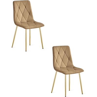 AKORD Silla Libra - Terciopelo Marrón / Patas Doradas X 2 AKORD Silla Libra - Terciopelo Marrón / Patas Doradas X 2