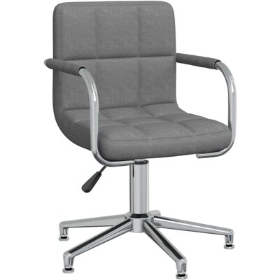 Vidaxl - Silla De Comedor Giratoria Tela Gris Claro Vidaxl - Silla De Comedor Giratoria Tela Gris Claro