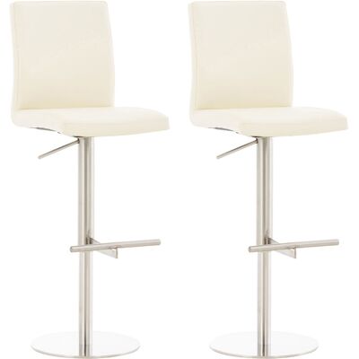 DÉCOSHOP26 Onjunto De 2 Taburetes De Bar De Piel Sintética Blanca Altura Regulable Giratorios 360° Estructura De Metal Con Reposapiés 10000676 DÉCOSHOP26 Onjunto De 2 Taburetes De Bar De Piel Sintética Blanca Altura Regulable Giratorios 360° Estructura De Metal Con Reposapiés 10000676