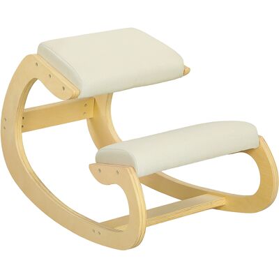 JHY DESIGN Silla Ergonómica De Rodillas, Silla De Rodillas De Madera, Taburete Ergonómico Con Cojín Acolchado, 55 X 85 X 55 Cm, Color Crema. JHY DESIGN Silla Ergonómica De Rodillas, Silla De Rodillas De Madera, Taburete Ergonómico Con Cojín Acolchado, 55 X 85 X 55 Cm, Color Crema.
