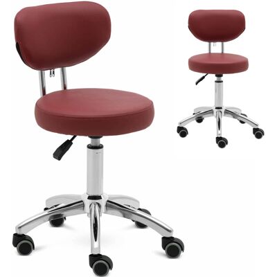 PHYSA Silla De Maquillaje Giratoria Ascona Con Respaldo Y Ruedas, 46-60 Cm - Burdeos PHYSA Silla De Maquillaje Giratoria Ascona Con Respaldo Y Ruedas, 46-60 Cm - Burdeos