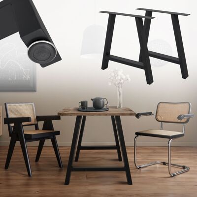 Ecd Germany - 2x Conjunto De Patas De Mesa Industriales Negras Pies De Escritorio Banqueta Modernos En Forma A 70 X 72 Cm Armazón Con Protección Perfiles De Acero Suelo Para Cocina Oficina Comedor Ecd Germany - 2x Conjunto De Patas De Mesa Industriales Negras Pies De Escritorio Banqueta Modernos En Forma A 70 X 72 Cm Armazón Con Protección Perfiles De Acero Suelo Para Cocina Oficina Comedor