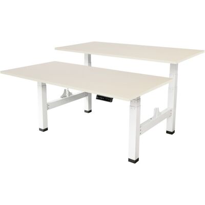 VIVOL Sedero - Escritorio eléctrico ajustable - 140x80 cm - Dos motores - Blanco / Roble claro VIVOL Sedero - Escritorio eléctrico ajustable - 140x80 cm - Dos motores - Blanco / Roble claro