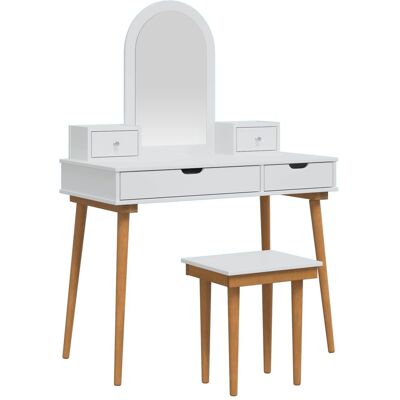 Conjunto De Mesa De Tocador Fauske 5 Pcs Blanco Vidaxl Conjunto De Mesa De Tocador Fauske 5 Pcs Blanco Vidaxl