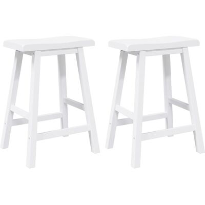 vidaXL Madera de Hevea Taburetes de Bar - Ergonómicos, Duraderos, 2 pcs vidaXL Madera de Hevea Taburetes de Bar - Ergonómicos, Duraderos, 2 pcs