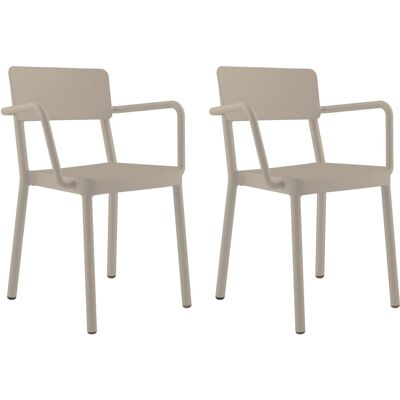 Sillas Con Brazos Lisboa Resol Plástico Beige (pack De 2) Sillas Con Brazos Lisboa Resol Plástico Beige (pack De 2)