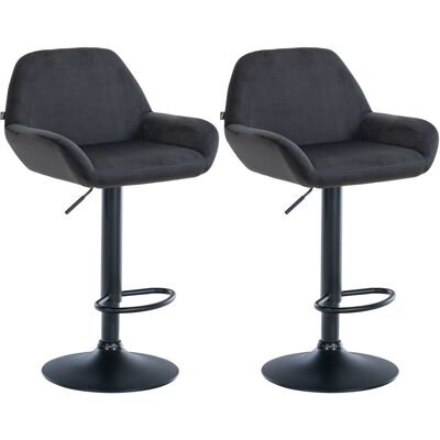 Braga Terciopelo Metal Mate Negro 2 Taburetes de Bar - Bar Stools Braga Terciopelo Metal Mate Negro 2 Taburetes de Bar - Bar Stools