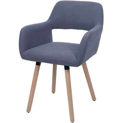 DÉCOSHOP26 Illa De Comedor Con Brazos 80x56x53 Cm En Tejido De Pana Gris Oscuro Patas De Madera De Haya 04000983 DÉCOSHOP26 Illa De Comedor Con Brazos 80x56x53 Cm En Tejido De Pana Gris Oscuro Patas De Madera De Haya 04000983
