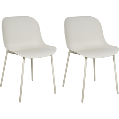 BELIANI Conjunto De 2 Sillas De Comedor Elegante Patas De Metal Plástico Moderno Beige Claro Beloit BELIANI Conjunto De 2 Sillas De Comedor Elegante Patas De Metal Plástico Moderno Beige Claro Beloit