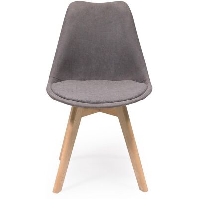 HOMELY Silla De Comedor New Day Tapizada En Tela Y Patas De Madera Gris Claro HOMELY Silla De Comedor New Day Tapizada En Tela Y Patas De Madera Gris Claro
