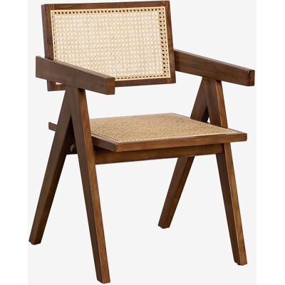 Sklum - Silla De Comedor Con Reposabrazos En Madera De Fresno Y Ratán Lali Sklum - Silla De Comedor Con Reposabrazos En Madera De Fresno Y Ratán Lali