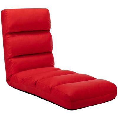 vidaXL Silla de Piso Plegable de Cuero Sintético Rojo - Silla de Piso vidaXL Silla de Piso Plegable de Cuero Sintético Rojo - Silla de Piso