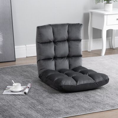 PZCC Sillón, Colchón Para Invitados, Silla De Suelo, Respaldo Ajustable, Aspecto De Terciopelo, 55 Cm X 71 Cm X 53,5 Cm, Gris PZCC Sillón, Colchón Para Invitados, Silla De Suelo, Respaldo Ajustable, Aspecto De Terciopelo, 55 Cm X 71 Cm X 53,5 Cm, Gris