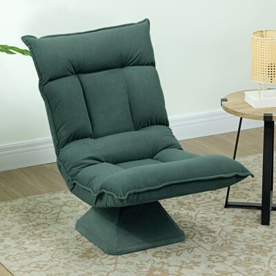 PZCC Silla De Suelo Con Respaldo Ajustable En 5 Posiciones, Giratoria, Moderna, Tapizada, Color Verde. PZCC Silla De Suelo Con Respaldo Ajustable En 5 Posiciones, Giratoria, Moderna, Tapizada, Color Verde.