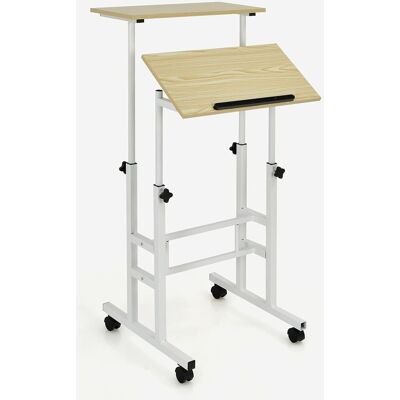 Costway Escritorio Ergonómico Ajustable en Ruedas Costway Escritorio Ergonómico Ajustable en Ruedas