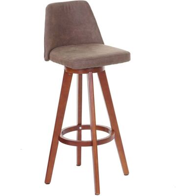 Décoshop26 - Taburete De Bar Silla Alta En Sintético Marrón Giratorio Patas De Madera Marrón 040005274 Décoshop26 - Taburete De Bar Silla Alta En Sintético Marrón Giratorio Patas De Madera Marrón 040005274