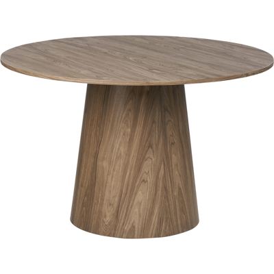 Beliani - Mesa De Comedor Redonda Estilo Tradicional Base De Pedestal Efecto Madera Oscura Oyen Beliani - Mesa De Comedor Redonda Estilo Tradicional Base De Pedestal Efecto Madera Oscura Oyen