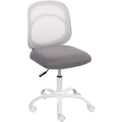 BELIANI Silla Giratoria De Escritorio Elegante Tapizado De Tela Base De Hierro Oficina En Casa Habitación Infantil Altura Ajustable Sin Reposabrazos Gris Blissful BELIANI Silla Giratoria De Escritorio Elegante Tapizado De Tela Base De Hierro Oficina En Casa Habitación Infantil Altura Ajustable Sin Reposabrazos Gris Blissful