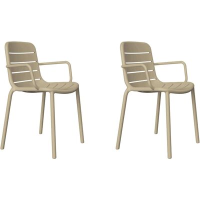 Sillas Con Brazos Gina Resol Plástico Beige (pack De 2) Sillas Con Brazos Gina Resol Plástico Beige (pack De 2)