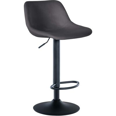 DÉCOSHOP26 Aburete De Bar X1 Giro 360° En Terciopelo Gris Oscuro Patas De Trompeta Metal Negro 10000679 DÉCOSHOP26 Aburete De Bar X1 Giro 360° En Terciopelo Gris Oscuro Patas De Trompeta Metal Negro 10000679