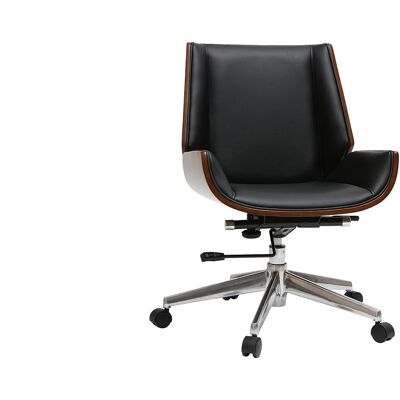 MILIBOO Silla De Escritorio Madera Oscura Y Negra Curved MILIBOO Silla De Escritorio Madera Oscura Y Negra Curved