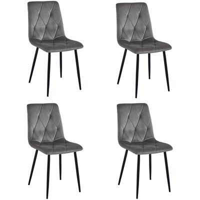 AKORD Silla Libra - Terciopelo Gris Oscuro / Patas Negras X 4 AKORD Silla Libra - Terciopelo Gris Oscuro / Patas Negras X 4