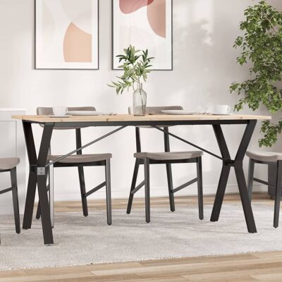 Mesa de comedor marco Y vidaXL - Madera maciza de pino y acero - 140x80x75 cm Mesa de comedor marco Y vidaXL - Madera maciza de pino y acero - 140x80x75 cm