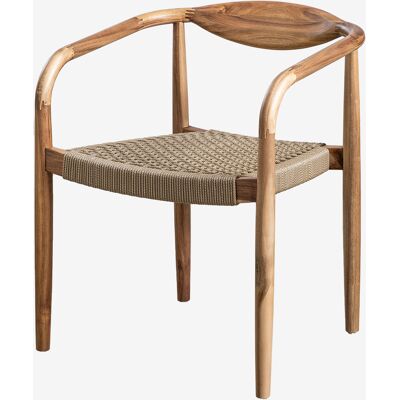 Sklum - Pack De 4 Sillas De Comedor En Madera De Acacia Y Cuerda Trenzada Mallory Sklum - Pack De 4 Sillas De Comedor En Madera De Acacia Y Cuerda Trenzada Mallory