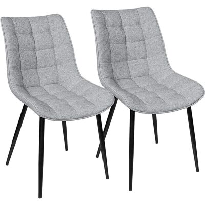 Pack De 2 Sillas De Comedor Asiento De Lino Silla Diseño Silla Tapizada Estructura Metálica Sillón Con Respaldo Silla De Cocina Gris Claro - Woltu Pack De 2 Sillas De Comedor Asiento De Lino Silla Diseño Silla Tapizada Estructura Metálica Sillón Con Respaldo Silla De Cocina Gris Claro - Woltu