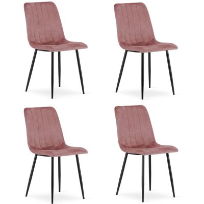 AKORD Silla Lava - Terciopelo Rosa / Patas Negras X 4 AKORD Silla Lava - Terciopelo Rosa / Patas Negras X 4