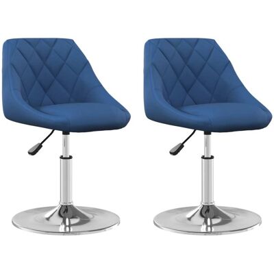 Conjunto de 2 sillas de comedor giratorias de terciopelo azul VidaXL Conjunto de 2 sillas de comedor giratorias de terciopelo azul VidaXL
