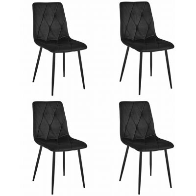 Viking Choice Sillas de Terciopelo - Set de 4 - 88,5 cm de altura - Montaje en solitario Viking Choice Sillas de Terciopelo - Set de 4 - 88,5 cm de altura - Montaje en solitario
