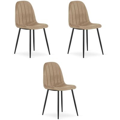AKORD Silla Padva - Terciopelo Marrón / Patas Negras X 3 AKORD Silla Padva - Terciopelo Marrón / Patas Negras X 3