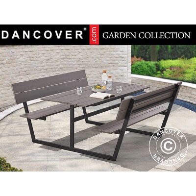 Mesa De Picnic Con Respaldo, Aglomerado, 1,75x1,86m, Negro/antracita - Dancover Mesa De Picnic Con Respaldo, Aglomerado, 1,75x1,86m, Negro/antracita - Dancover