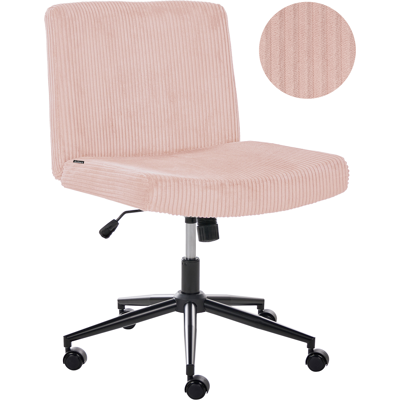 BELIANI Silla De Escritorio Giratoria Con Tapizado De Pana Asiento Ancho Neumático Inclinable Para Oficina En Casa Rosa Pastel Geddes BELIANI Silla De Escritorio Giratoria Con Tapizado De Pana Asiento Ancho Neumático Inclinable Para Oficina En Casa Rosa Pastel Geddes