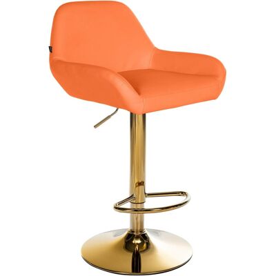 DÉCOSHOP26 Aburete De Bar X1 De Símil Piel Naranja Altura Regulable 63-83 Cm Giratorio 360° Estructura De Metal Dorado Con Respaldo Y Reposapiés 10000647 DÉCOSHOP26 Aburete De Bar X1 De Símil Piel Naranja Altura Regulable 63-83 Cm Giratorio 360° Estructura De Metal Dorado Con Respaldo Y Reposapiés 10000647