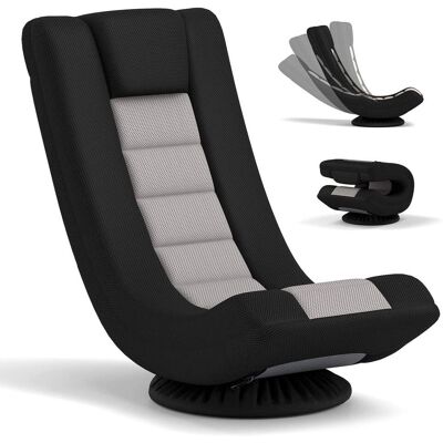 NORTHIX Silla De Suelo Giratoria 360° Con Respaldo Ajustable, Color Gris. NORTHIX Silla De Suelo Giratoria 360° Con Respaldo Ajustable, Color Gris.