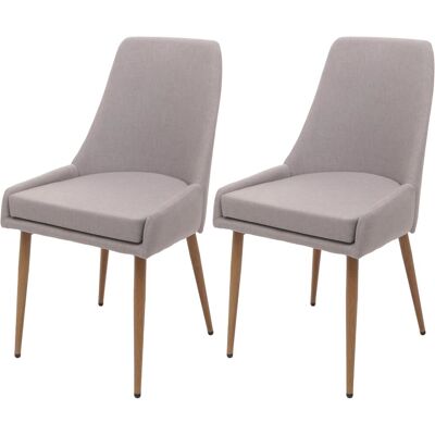 DÉCOSHOP26 Ote De 2 Sillas De Comedor De Diseño Años 50 En Tela Gris Claro Con Patas De Metal Efecto Madera 04000952 DÉCOSHOP26 Ote De 2 Sillas De Comedor De Diseño Años 50 En Tela Gris Claro Con Patas De Metal Efecto Madera 04000952