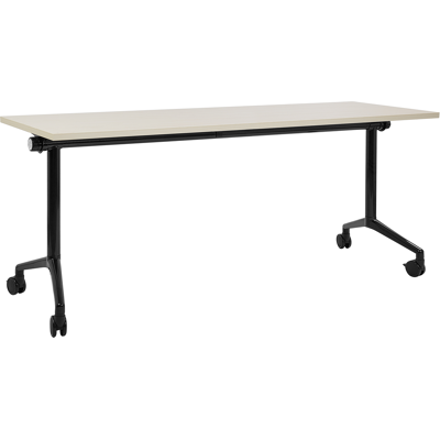BELIANI Escritorio Rectangular Moderno Plegable Con Ruedas Mesa Móvil Portátil Estructura Metálica 180 X 60 Cm Madera Clara Y Negro Cavi BELIANI Escritorio Rectangular Moderno Plegable Con Ruedas Mesa Móvil Portátil Estructura Metálica 180 X 60 Cm Madera Clara Y Negro Cavi