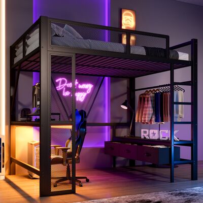 Cama Cama Doble Juvenil Con Escritorio Led Okmyhome Cama Cama Doble Juvenil Con Escritorio Led Okmyhome