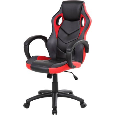 Silla Gaming Darlanc, Sillón Gaming Adulto, Silla De Escritorio, 66x61h104/114 Cm, Negro Y Rojo - Dmora Silla Gaming Darlanc, Sillón Gaming Adulto, Silla De Escritorio, 66x61h104/114 Cm, Negro Y Rojo - Dmora